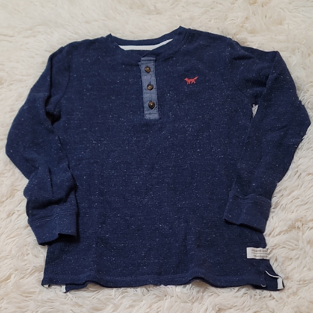 Carter's,Blue Long Sleeve Tee, Size 8, Boys, Waffle Shirt
